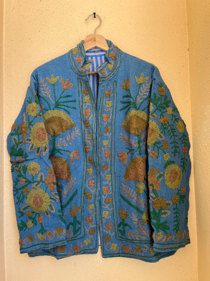 Women's 1049 Suzani Reversible Cotton Jacket – Artistic Embroidered Statement Jacket