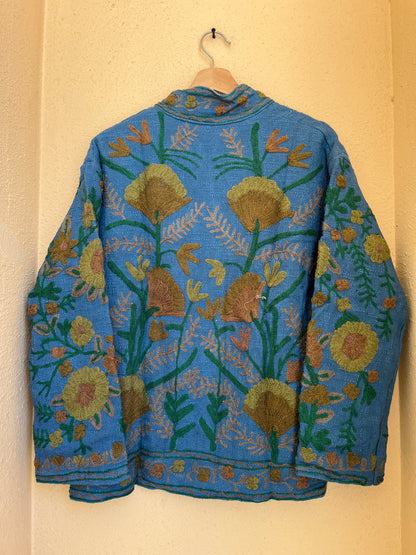 Women's 1049 Suzani Reversible Cotton Jacket – Artistic Embroidered Statement Jacket