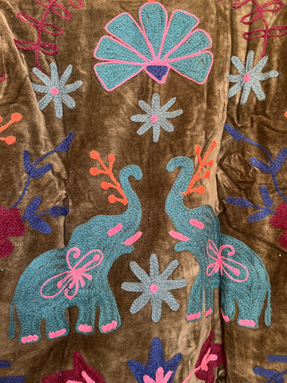 Women's 1053 Suzani Reversible Cotton Jacket – Artistic Embroidered Statement Jacket