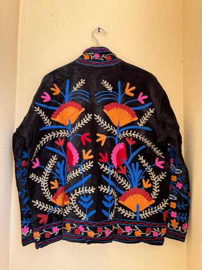 Women's 1058 Suzani Reversible Cotton Jacket – Artistic Embroidered Statement Jacket