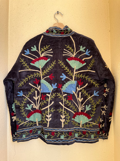 Women's 1059 Suzani Reversible Cotton Jacket – Artistic Embroidered Statement Jacket