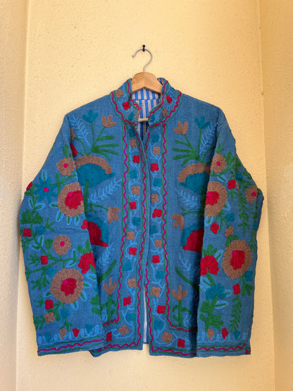Women's 1061 Suzani Reversible Cotton Jacket – Artistic Embroidered Statement Jacket