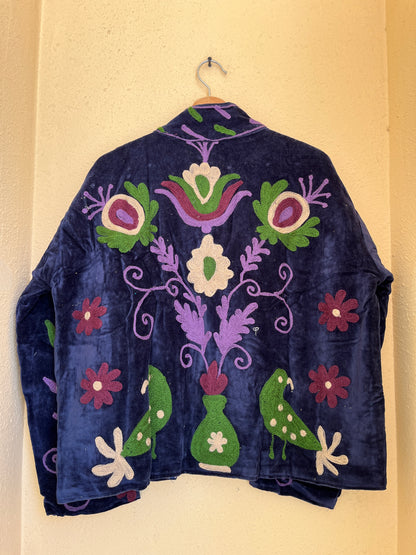 Women's 1065 Suzani Reversible Cotton Jacket – Artistic Embroidered Statement Jacket