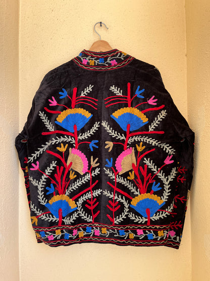 Women's 1068 Suzani Reversible Cotton Jacket – Artistic Embroidered Statement Jacket