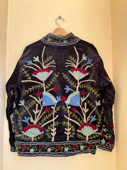 Women's 1072 Suzani Reversible Cotton Jacket – Artistic Embroidered Statement Jacket