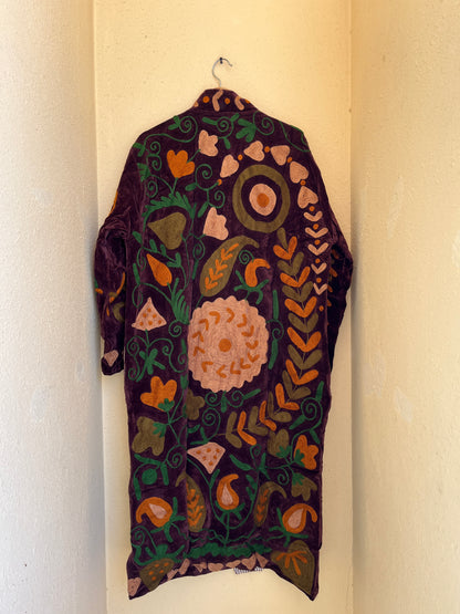 Women's 1075 Suzani Reversible Cotton Jacket – Artistic Embroidered Statement Jacket
