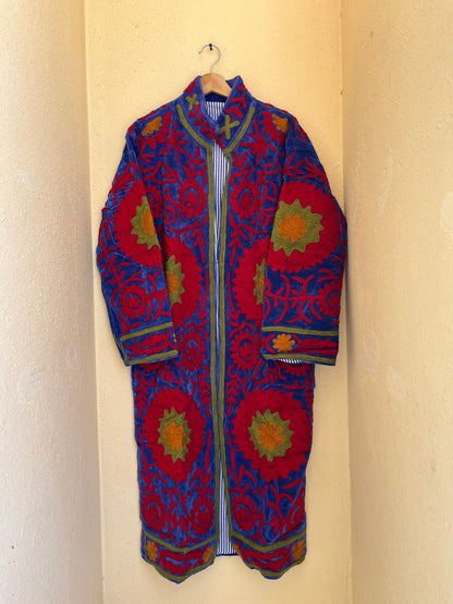 Women's 1073 Suzani Reversible Cotton Jacket – Artistic Embroidered Statement Jacket