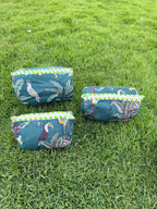 Teal Safari – Quilted Utility Pouch Pack of 3