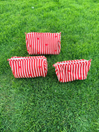 Red Velvet Hearts – Quilted Utility Pouch Pack of 3