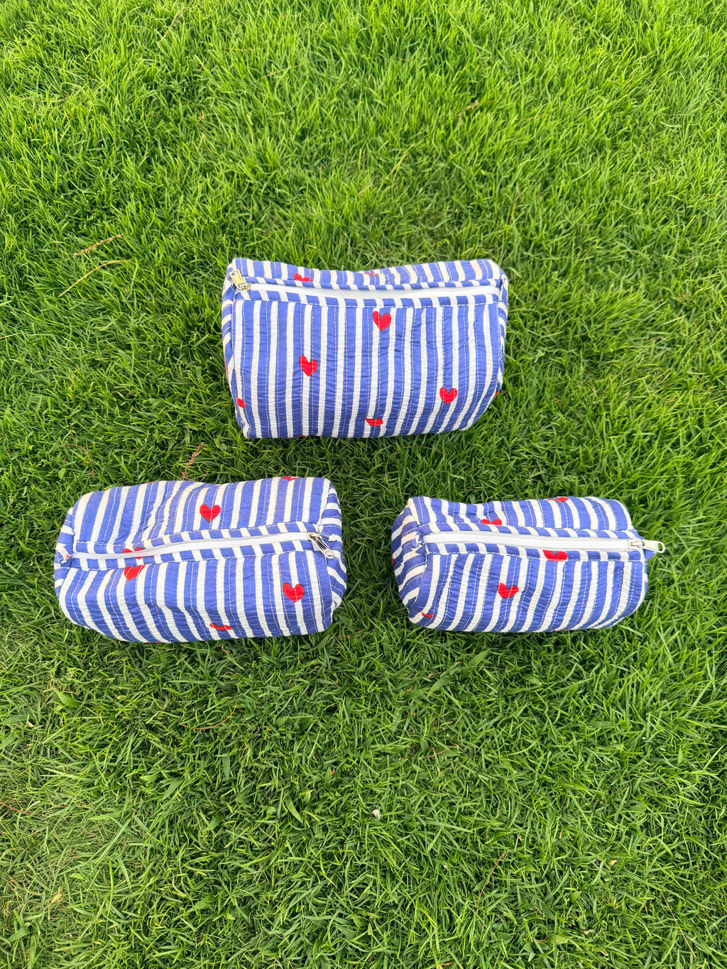 Blueberry Love – Quilted Utility Pouch Pack of 3