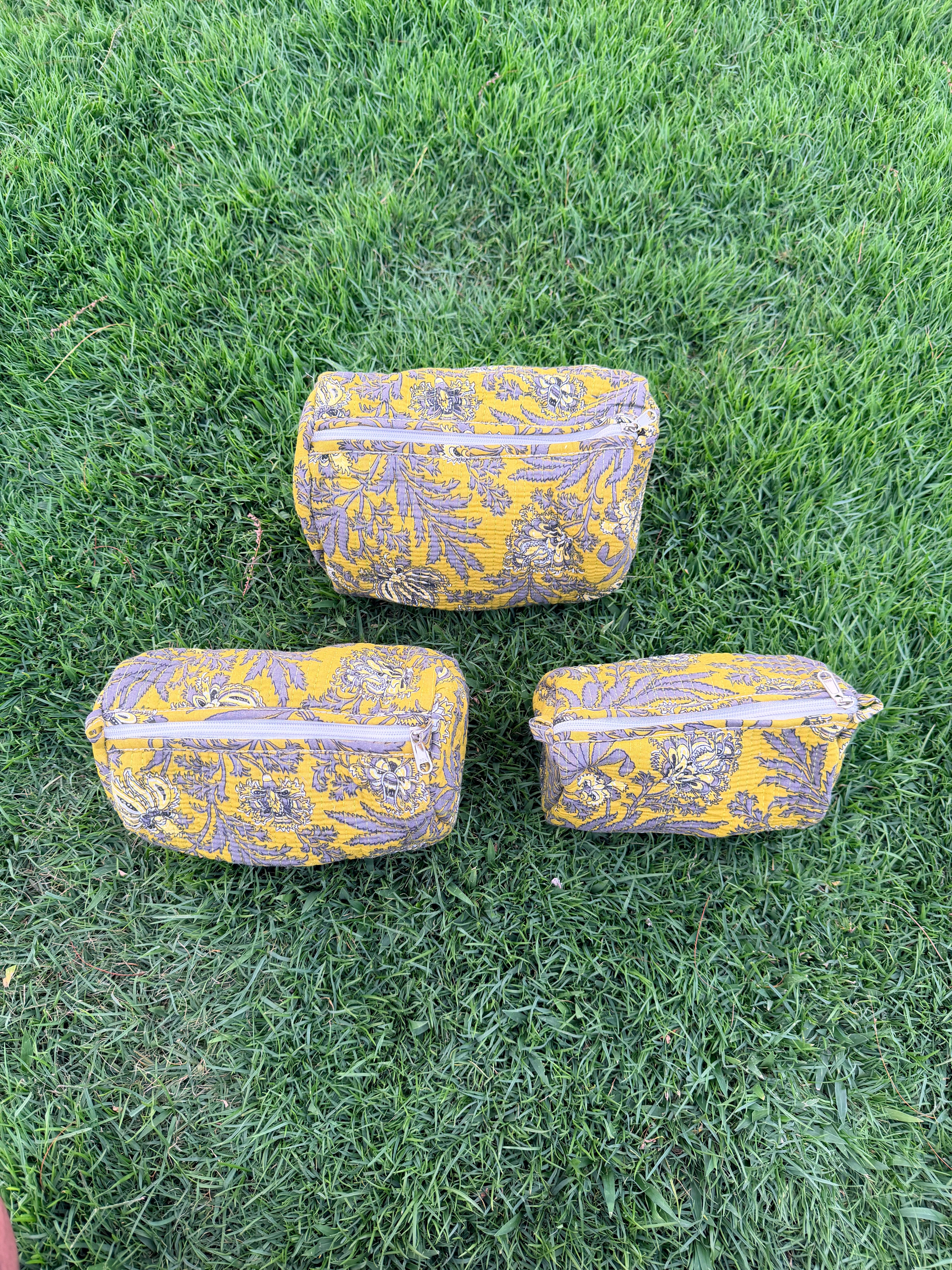 Golden Bloom – Utility Pouch Pack of 3