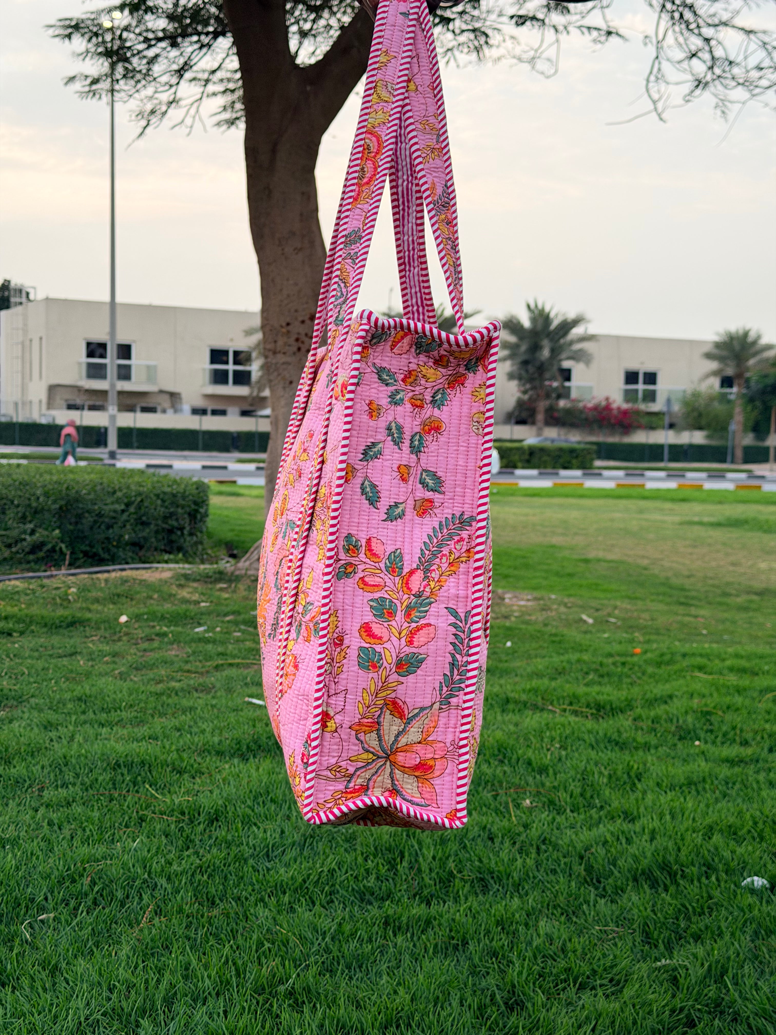 Patchwork Princess – Pink Quilted Tote & Pouch Set