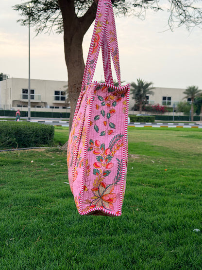 Patchwork Princess – Pink Quilted Tote & Pouch Set