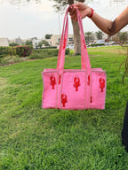 Lobster Love – Pink Quilted Tote & Pouch Set