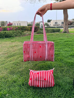 Heart Riot – Red Quilted Tote & Pouch Set