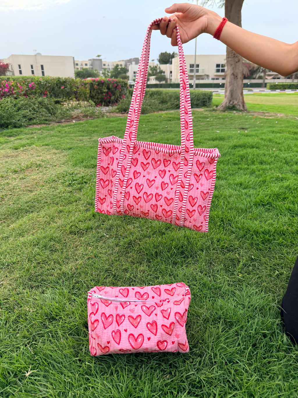 Big Love Energy – Red Heart Quilted Tote Set