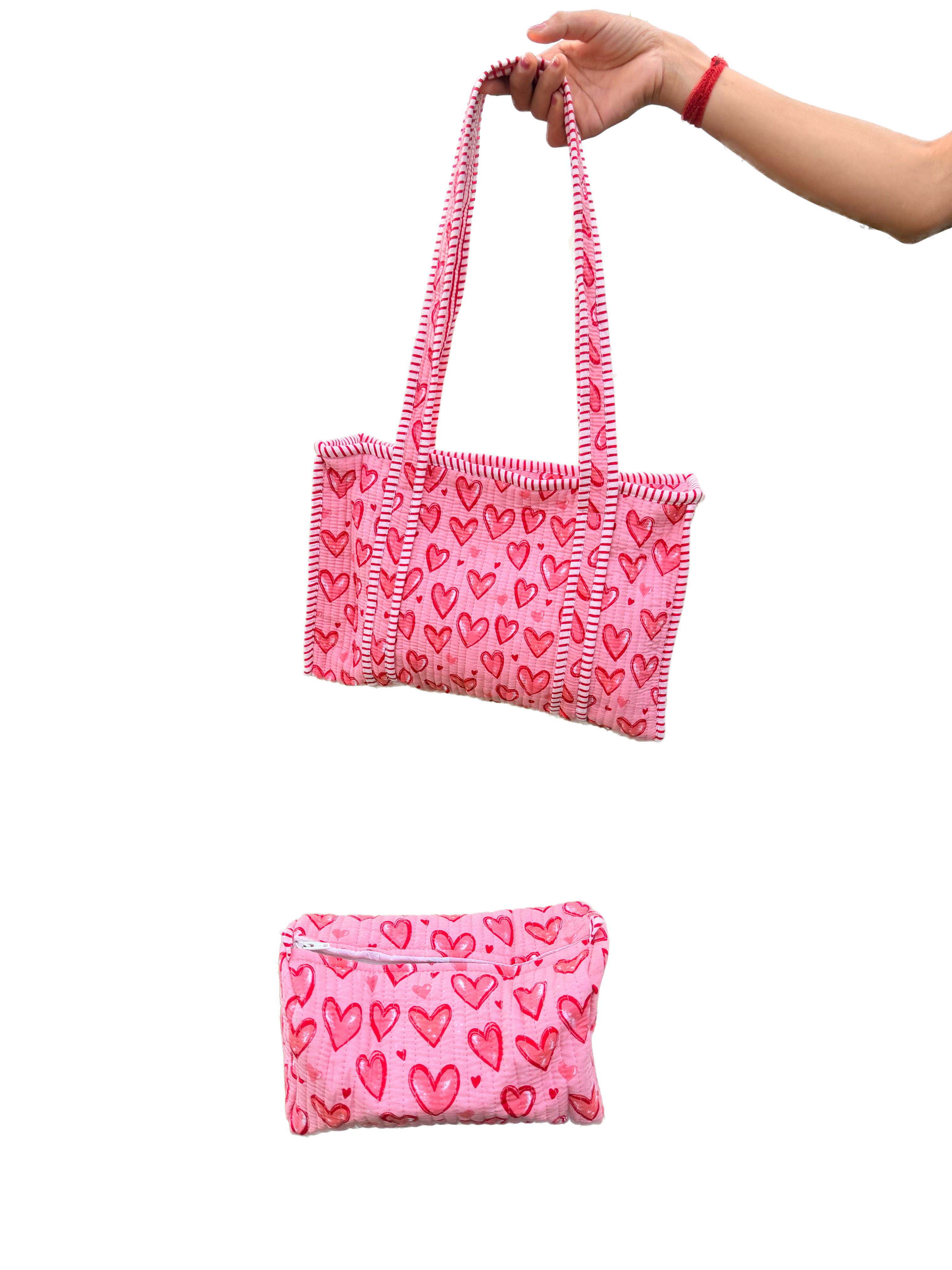 Big Love Energy – Red Heart Quilted Tote Set