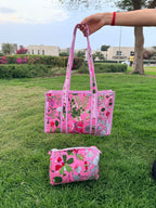 Patchwork Princess – Pink Quilted Tote & Pouch Set