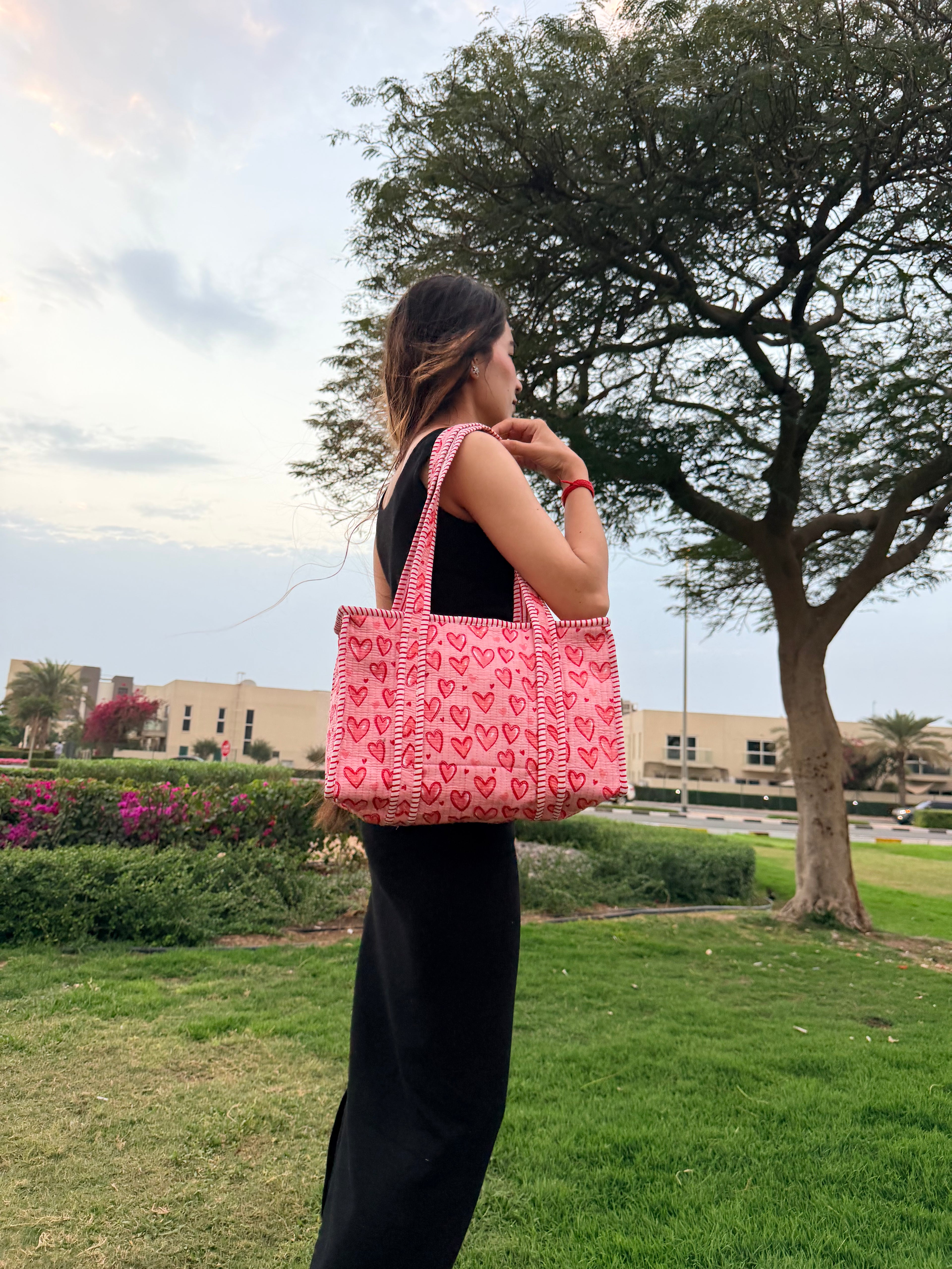 Big Love Energy – Red Heart Quilted Tote Set