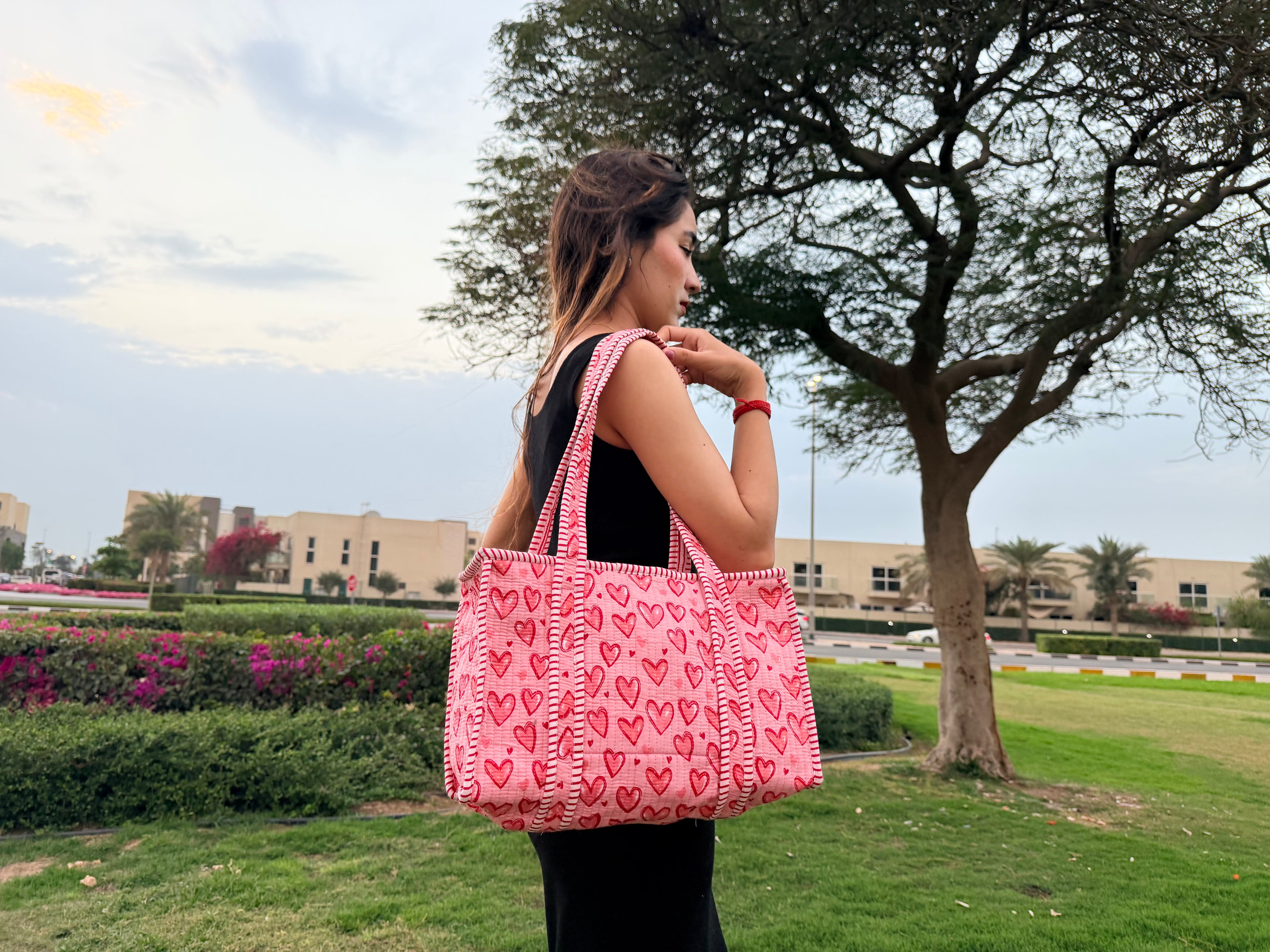 Big Love Energy – Red Heart Quilted Tote Set