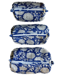Blue Floral – Quilted Utility Pouch Pack of 3