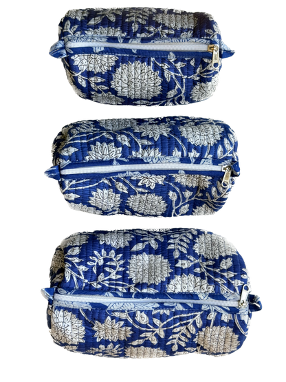 Blue Floral – Utility Pouch Pack of 3