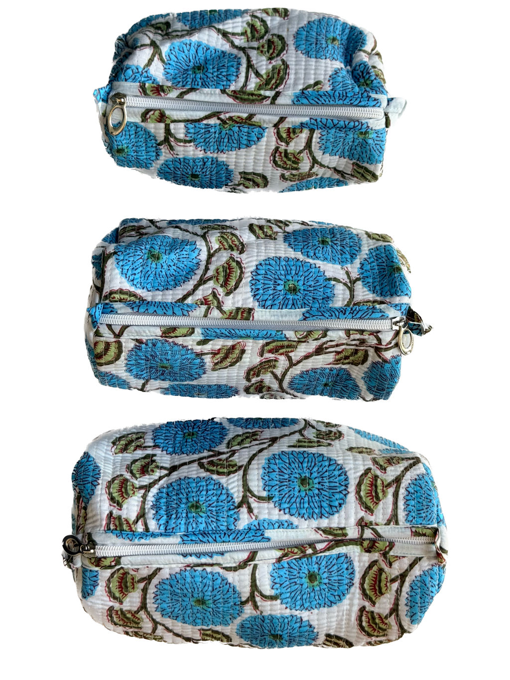 Blue Blossom – Quilted Utility Pouch Pack of 3