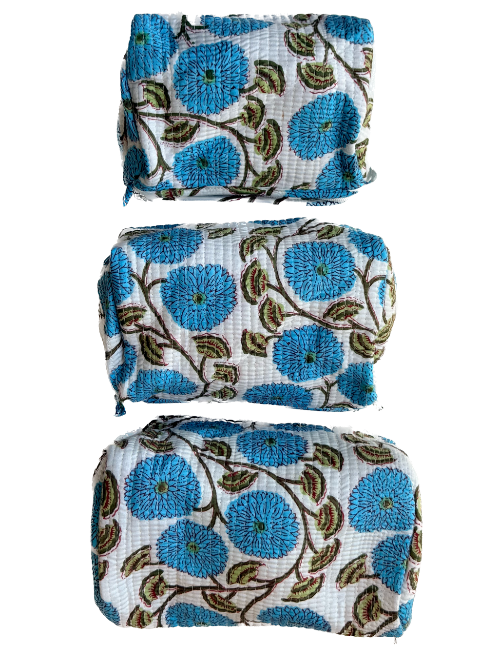 Blue Blossom – Quilted Utility Pouch Pack of 3