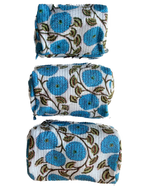 Blue Blossom – Quilted Utility Pouch Pack of 3