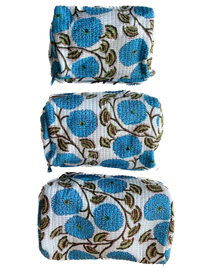 Blue Blossom – Utility Pouch Pack of 3