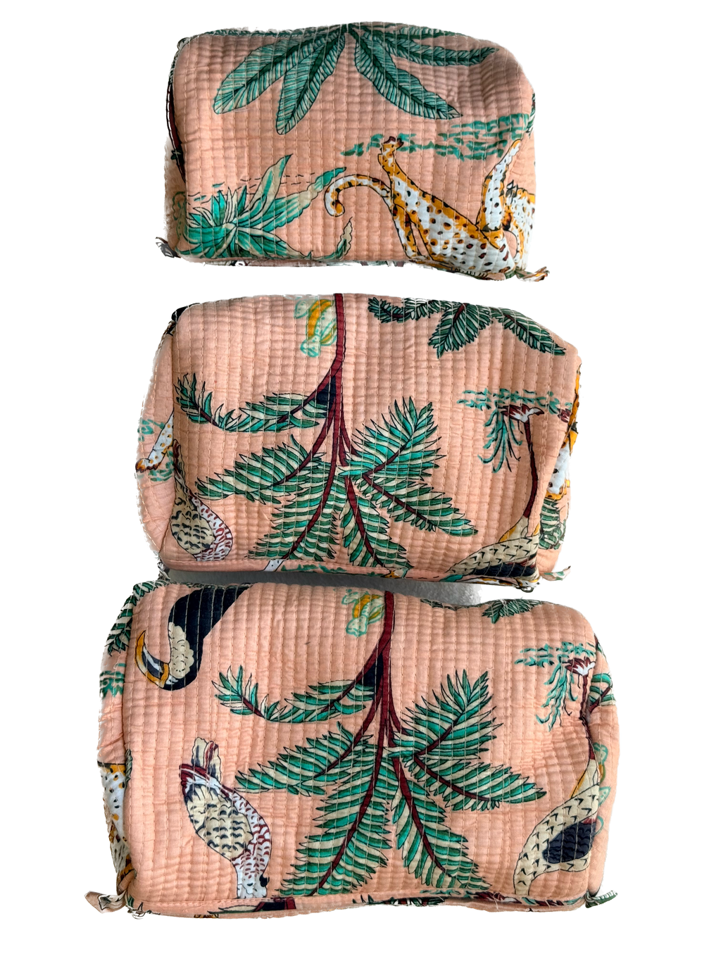 Peach Safari – Quilted Utility Pouch Pack of 3
