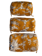 Yellow Floral – Quilted Utility Pouch Pack of 3