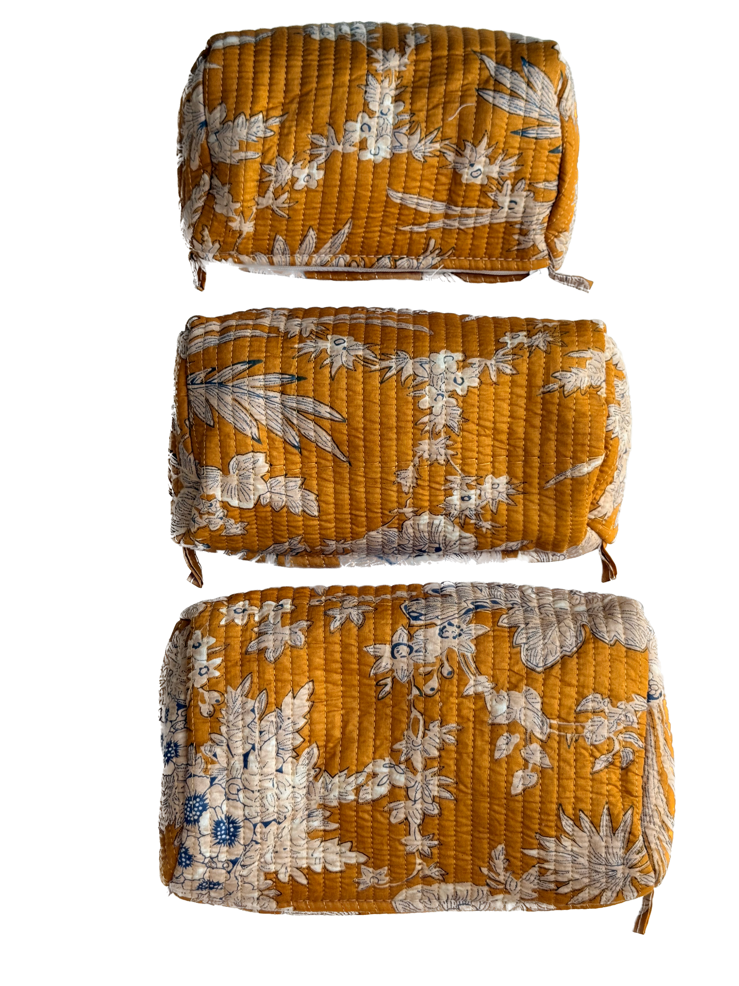 Yellow Floral – Utility Pouch Pack of 3