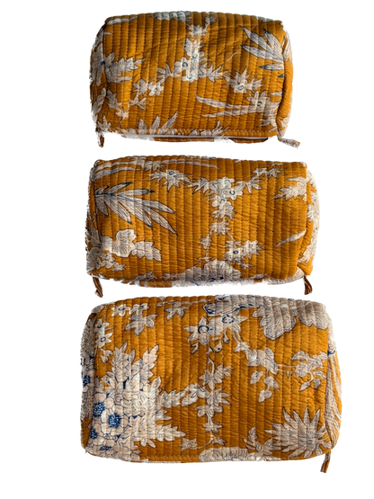 Yellow Floral – Utility Pouch Pack of 3