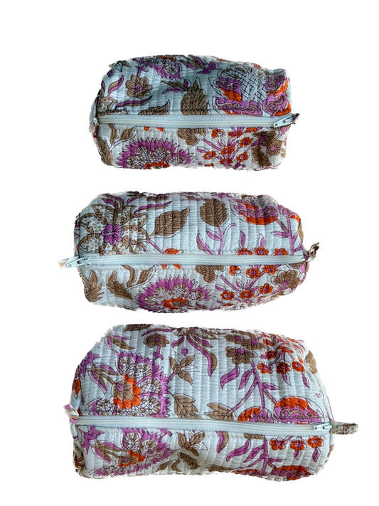 White Floral -2 – Utility Pouch Pack of 3