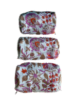 White Floral – Quilted Utility Pouch Pack of 3