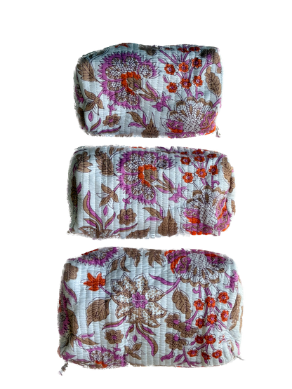 White Floral -2 – Utility Pouch Pack of 3