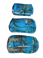 Sky Blue Safari– Quilted Utility Pouch Pack of 3