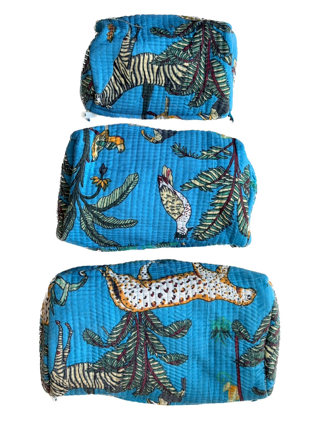 Sky Blue Safari– Quilted Utility Pouch Pack of 3