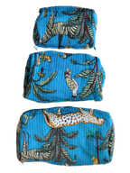 Sky Blue Safari– Quilted Utility Pouch Pack of 3