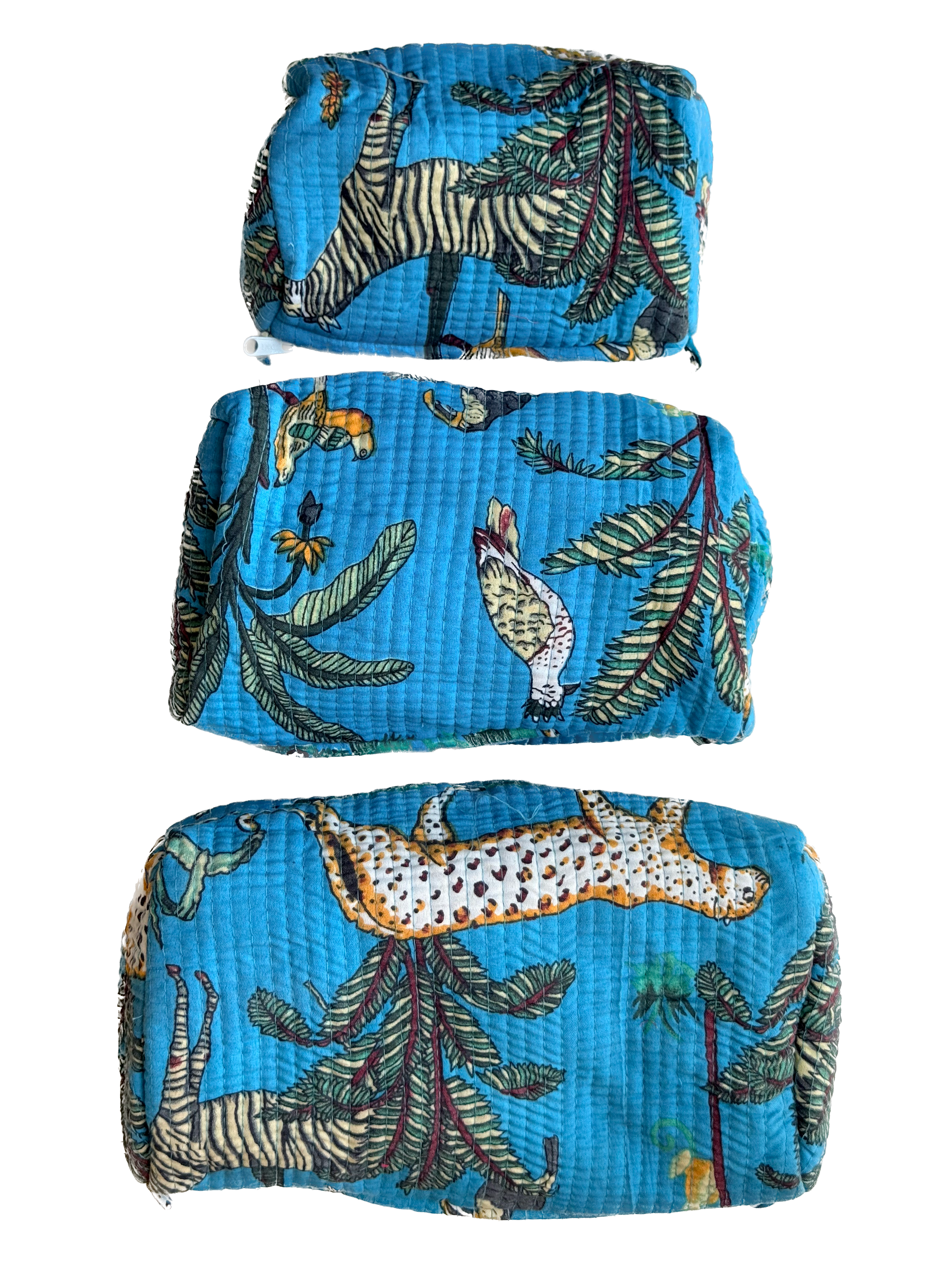 Sky Blue Safari– Quilted Utility Pouch Pack of 3