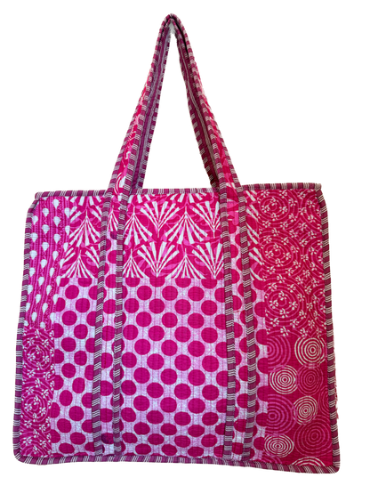 Fuchsia Pink Patch Bloom – Wander Tote Bag  18x18