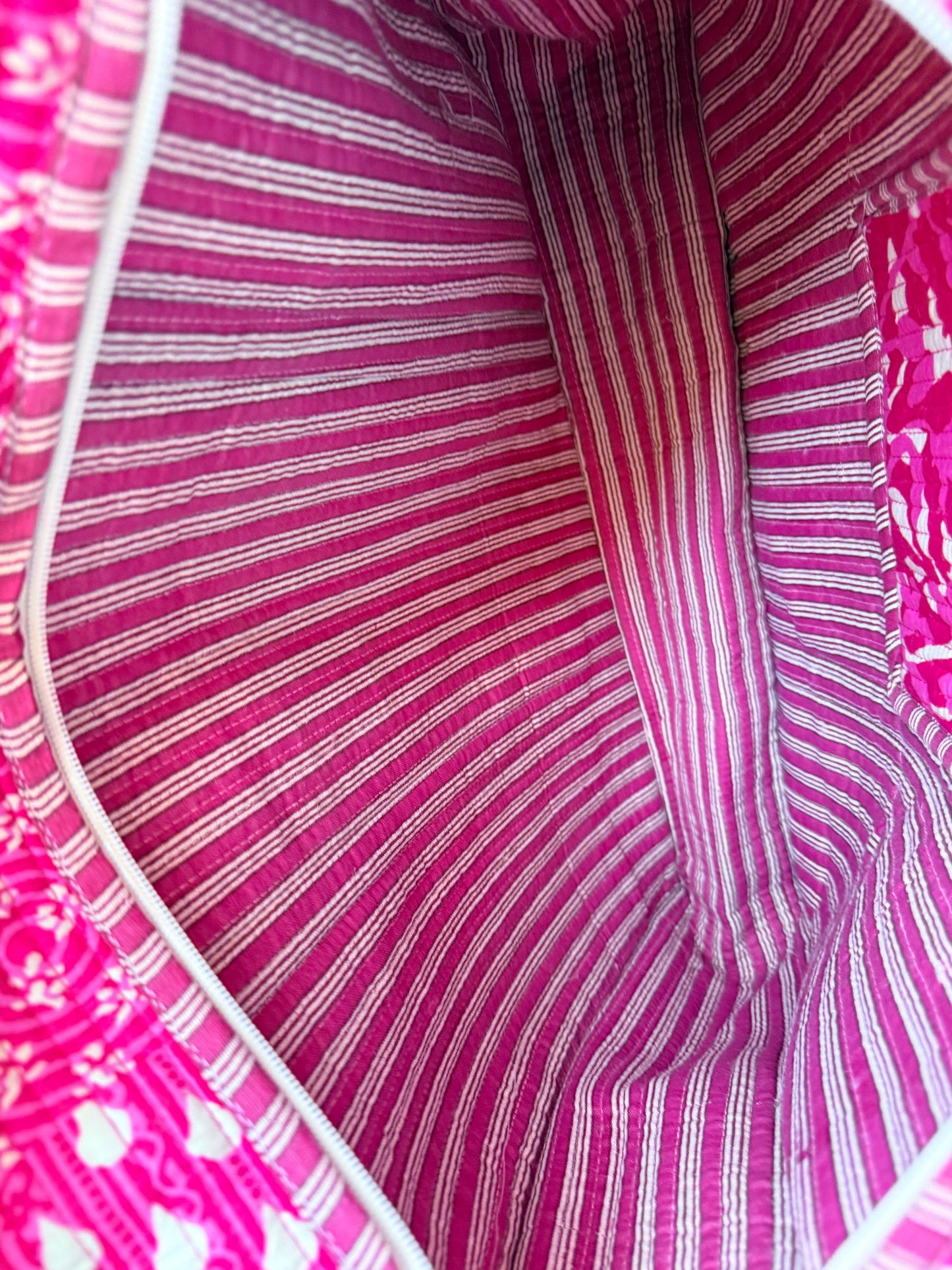 Fuchsia Pink Patch Bloom – Wander Tote Bag  18x18