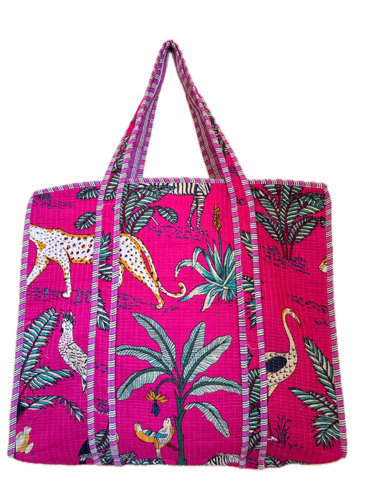 Fuchsia Pink Safari – Wander Tote Bag  18x18