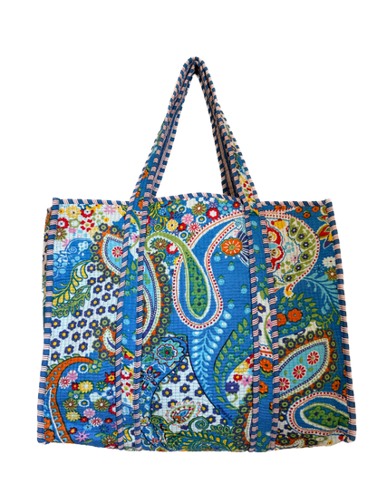 Blue Azure Bloom – Wander Reversible Tote Bag 18x18