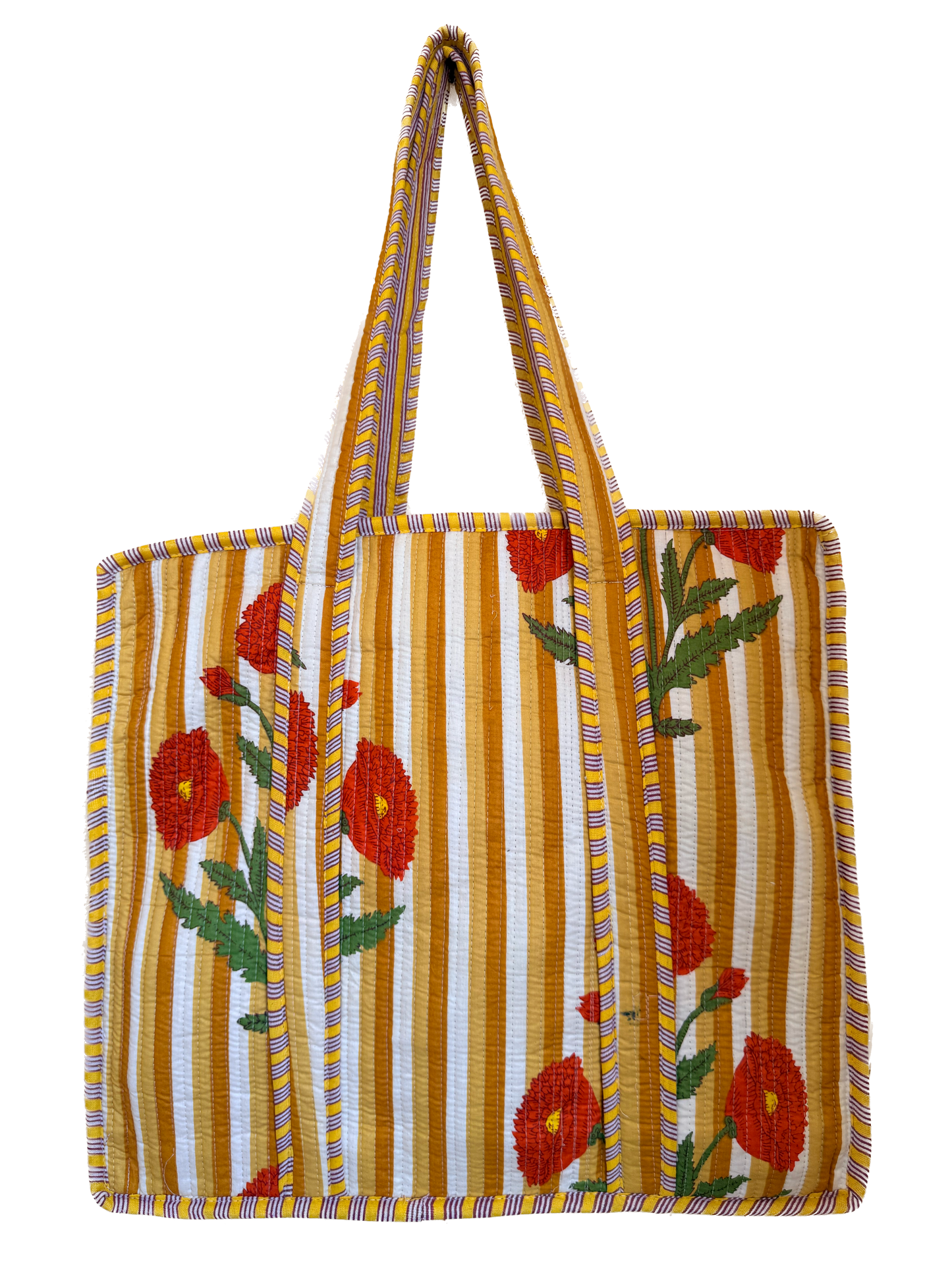 Yellow Sunstripe Bloom – Wander Tote Bag 18x18
