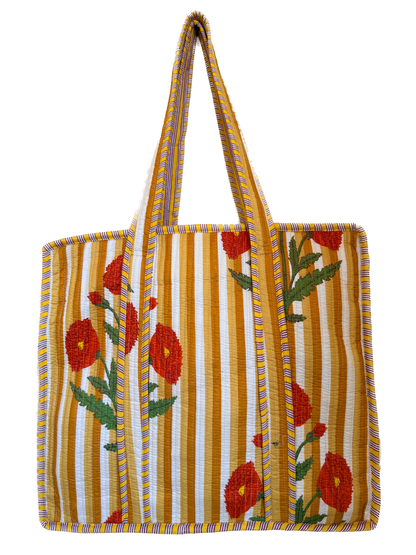 Yellow Sunstripe Bloom – Wander Tote Bag 18x18