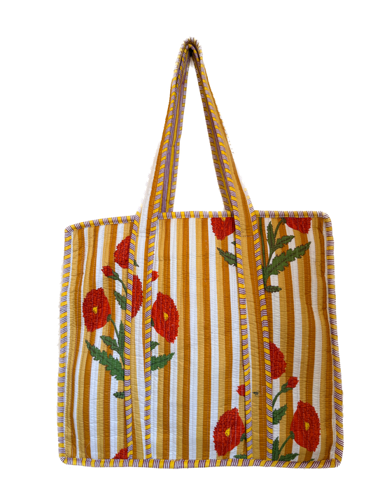 Yellow Sunstripe Bloom – Wander Tote Bag 18x18