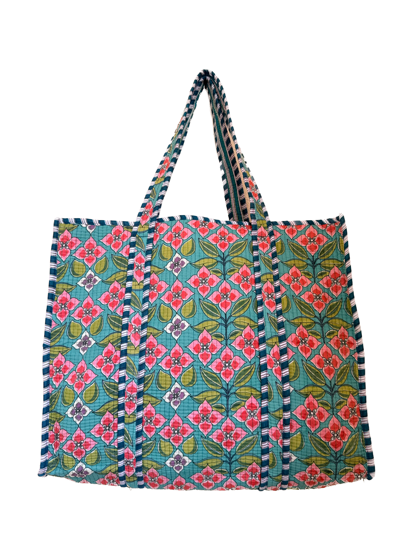 Emerald Green Rouge Bloom – Wander Reversible Tote Bag  18x18
