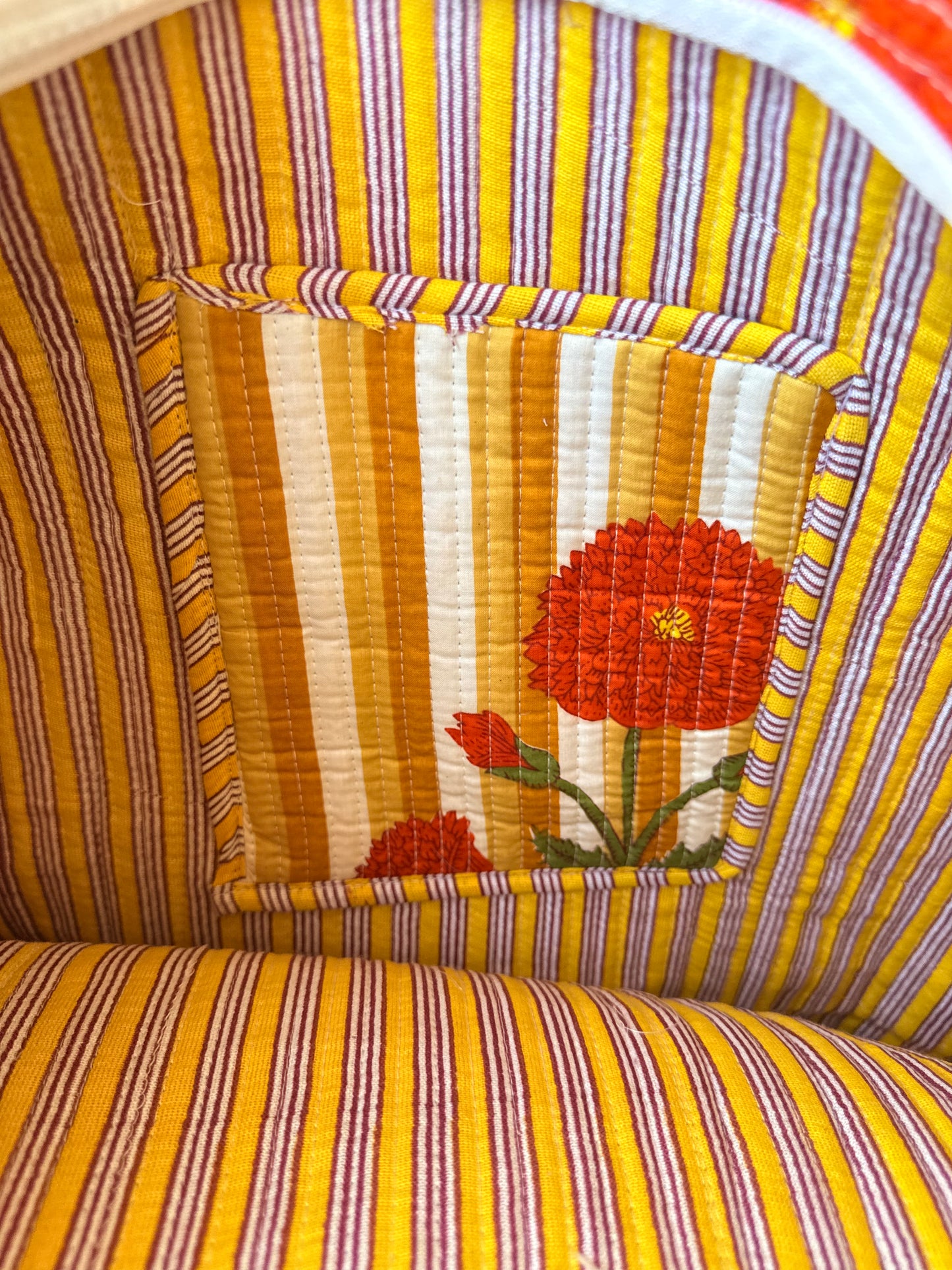 Yellow Sunstripe Bloom – Wander Tote Bag 18x18